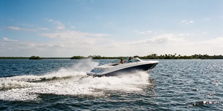 Recreational boats on the water in Tampa Bay